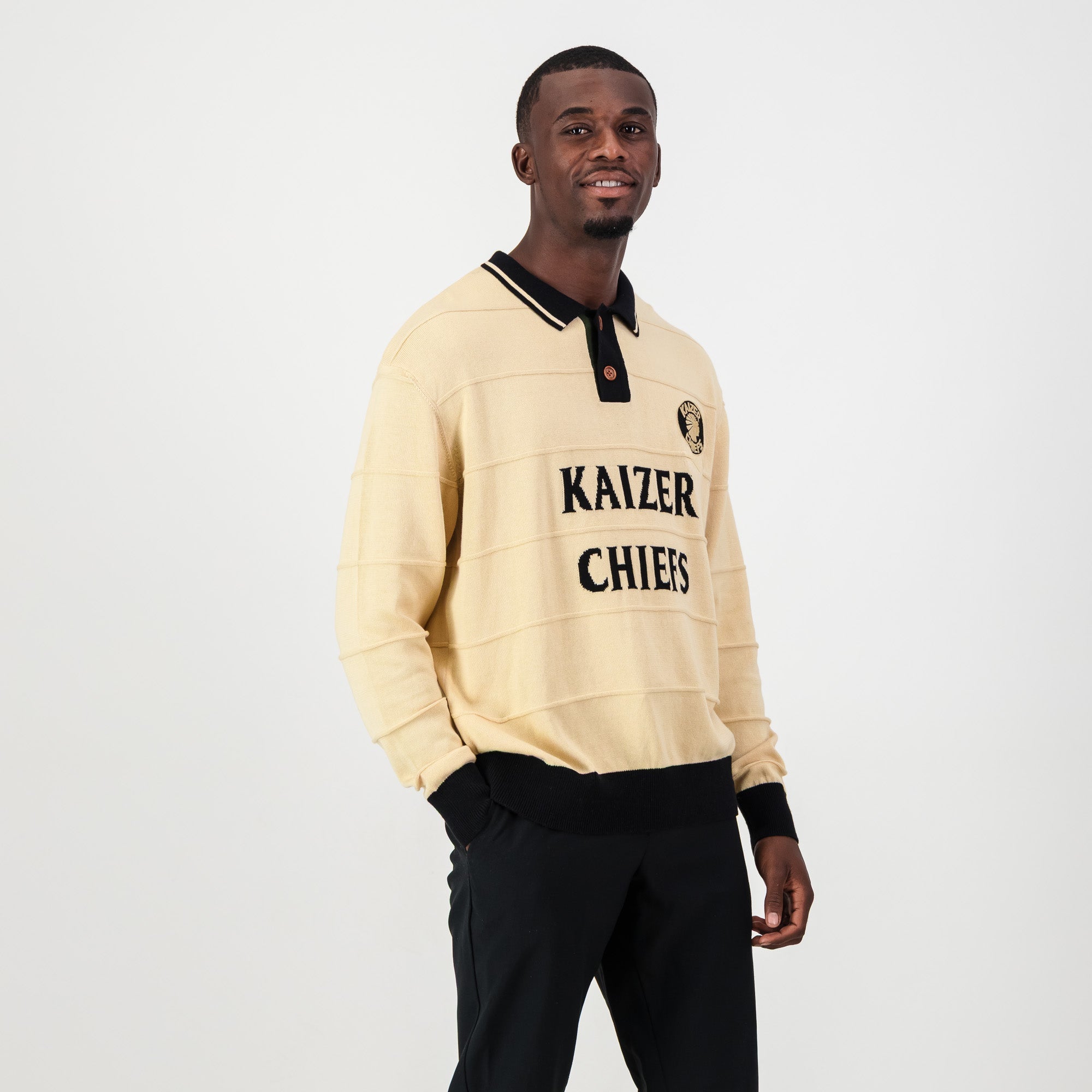 Kaizer Chiefs Long Sleeve Knitted Jersey-Butter