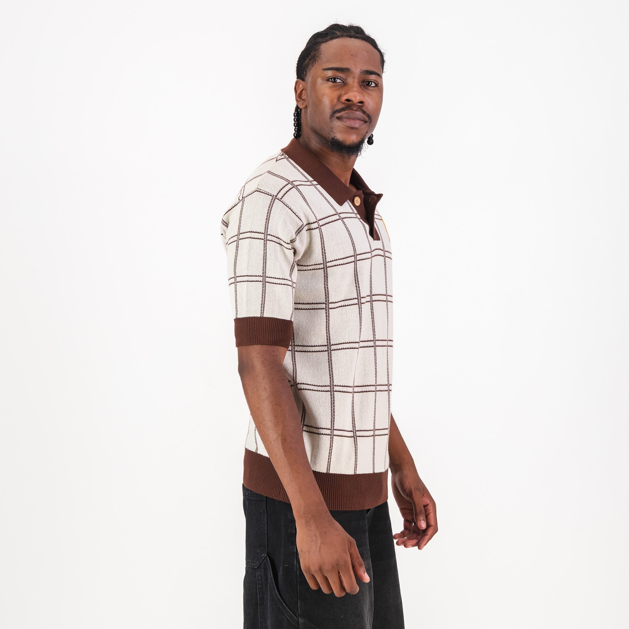 Kaizer Chiefs SS Check Knitted Jersey-Ivory