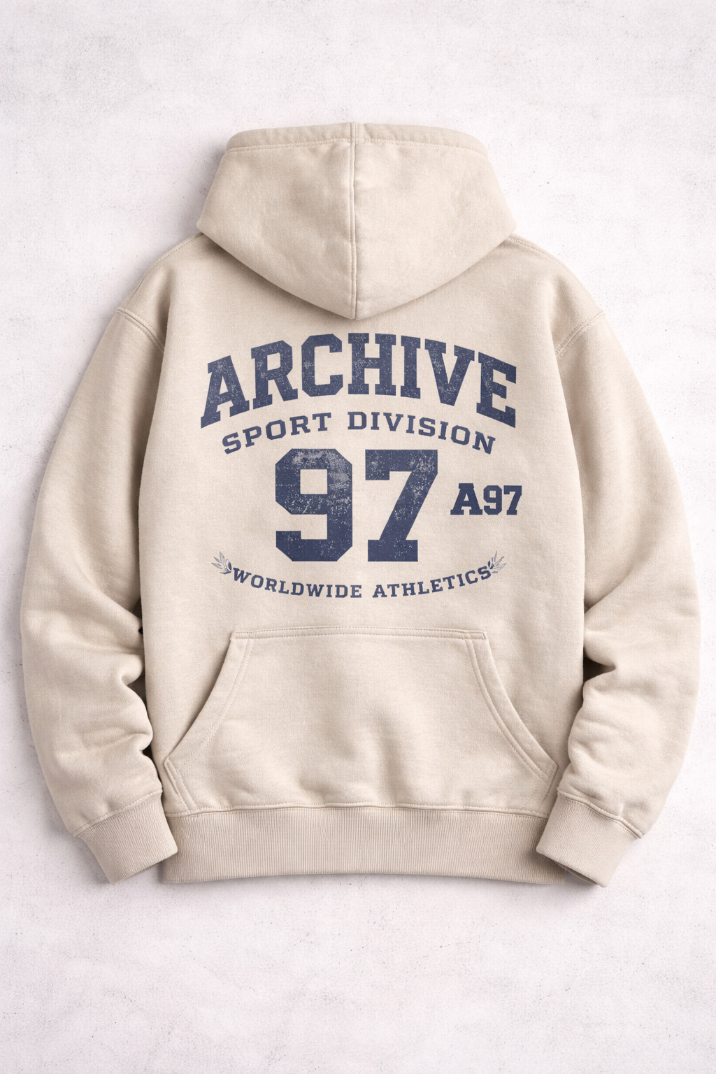 ARCHIVE 97 WORLDWIDE ATHLETICS BEIGE HOODIE