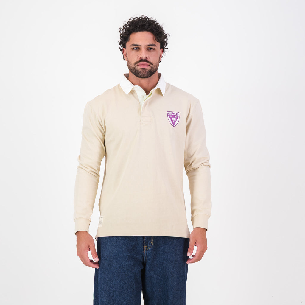 Schools Rhodes University  Long Sleeve Rugby Jersey Plain Ivory