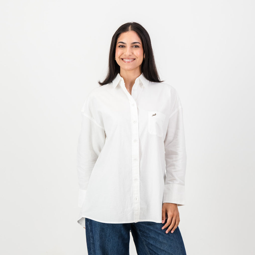 Springboks Ladies Oxford Shirt-White